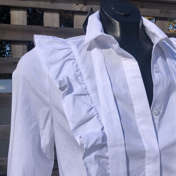 RW&CO. Tops - RW&Co White Blouse, Pussy Cat Bow, Size XS, NWT